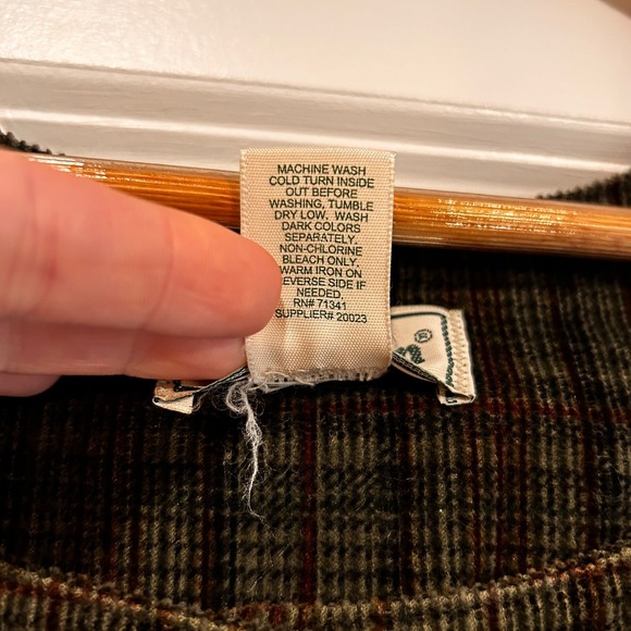 L.L. Bean Vintage Corduroy Plaid Jumper Pinafore Dress Womens 8 Cottagecore 90s - Picture 9 of 9